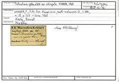 Karteikarte zum Holotyp von Triloculina gibba elongata Karrer, 1868
